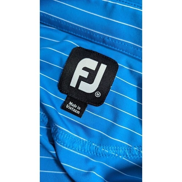 Footjoy Men Striped‎ Soft Stretch Collar Golf Polo Shirt Medium - Picture 5 of 6